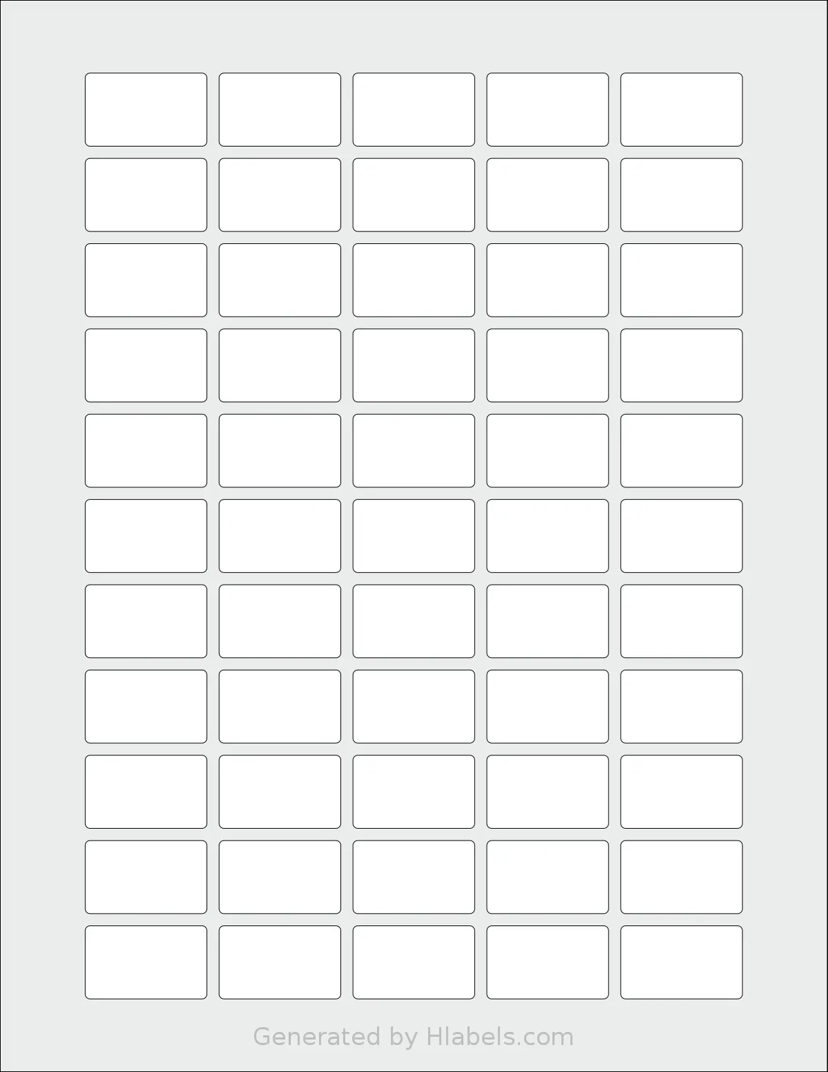 SheetLabels® SL1293 template with 55 rectangular 1.25 x 0.75 inch labels per sheet, on Letter-size adhesive blank label sheets.