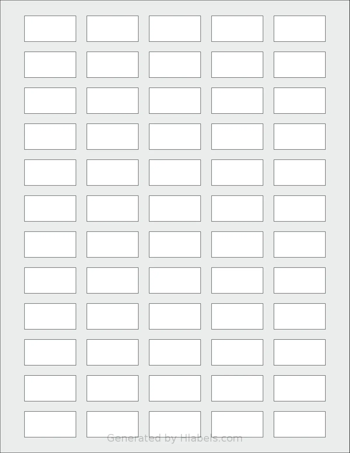 SheetLabels® SL1379 template with 60 rectangular 1.25 x 0.625 inch labels per sheet, on Letter-size adhesive blank label sheets.
