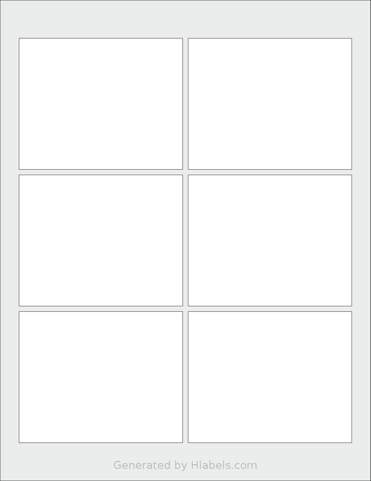 SheetLabels® SL1435 template with 6 rectangular 3.75 x 3 inch labels per sheet, on Letter-size adhesive blank label sheets.