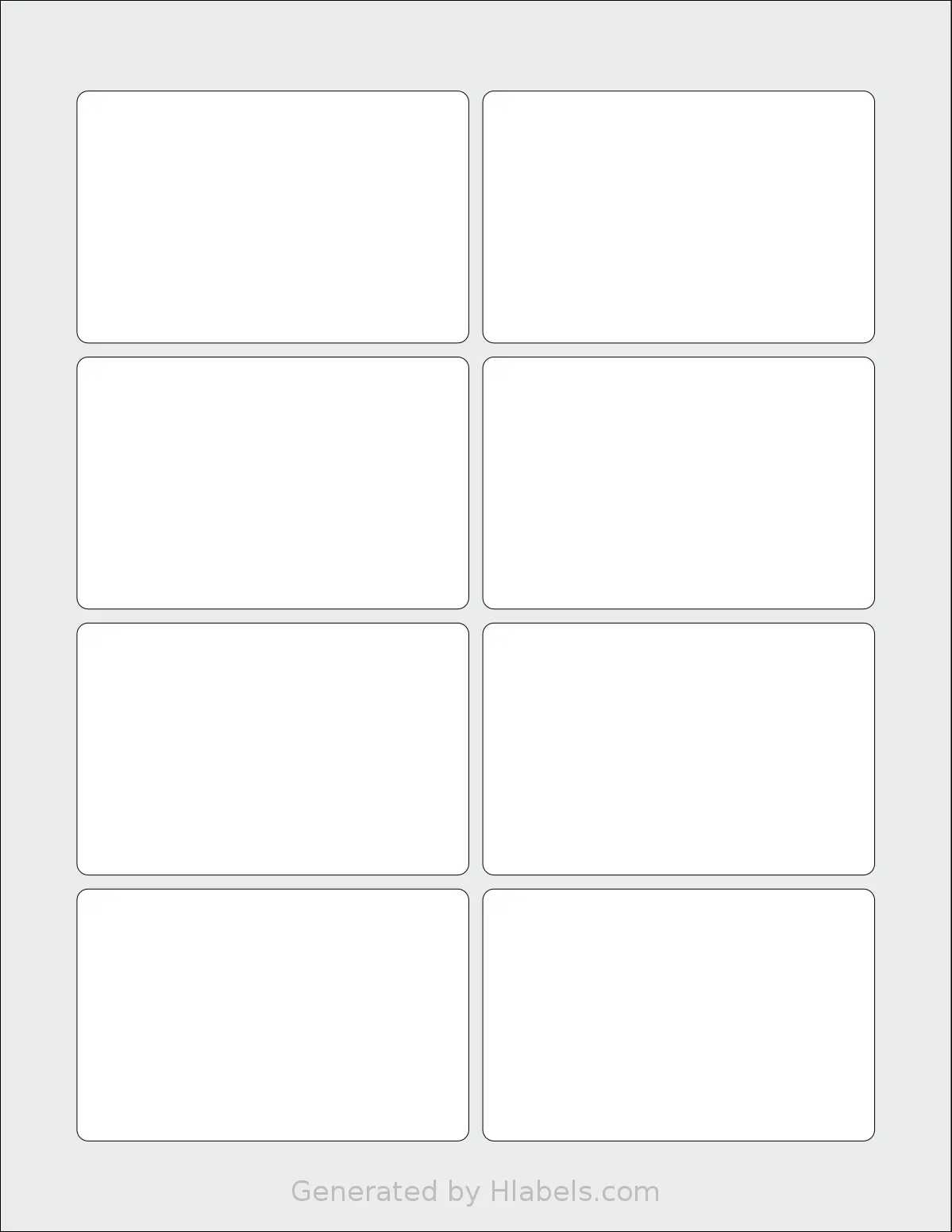 SheetLabels® SL1438 template with 8 rectangular 3.5 x 2.25 inch labels per sheet, on Letter-size adhesive blank label sheets.