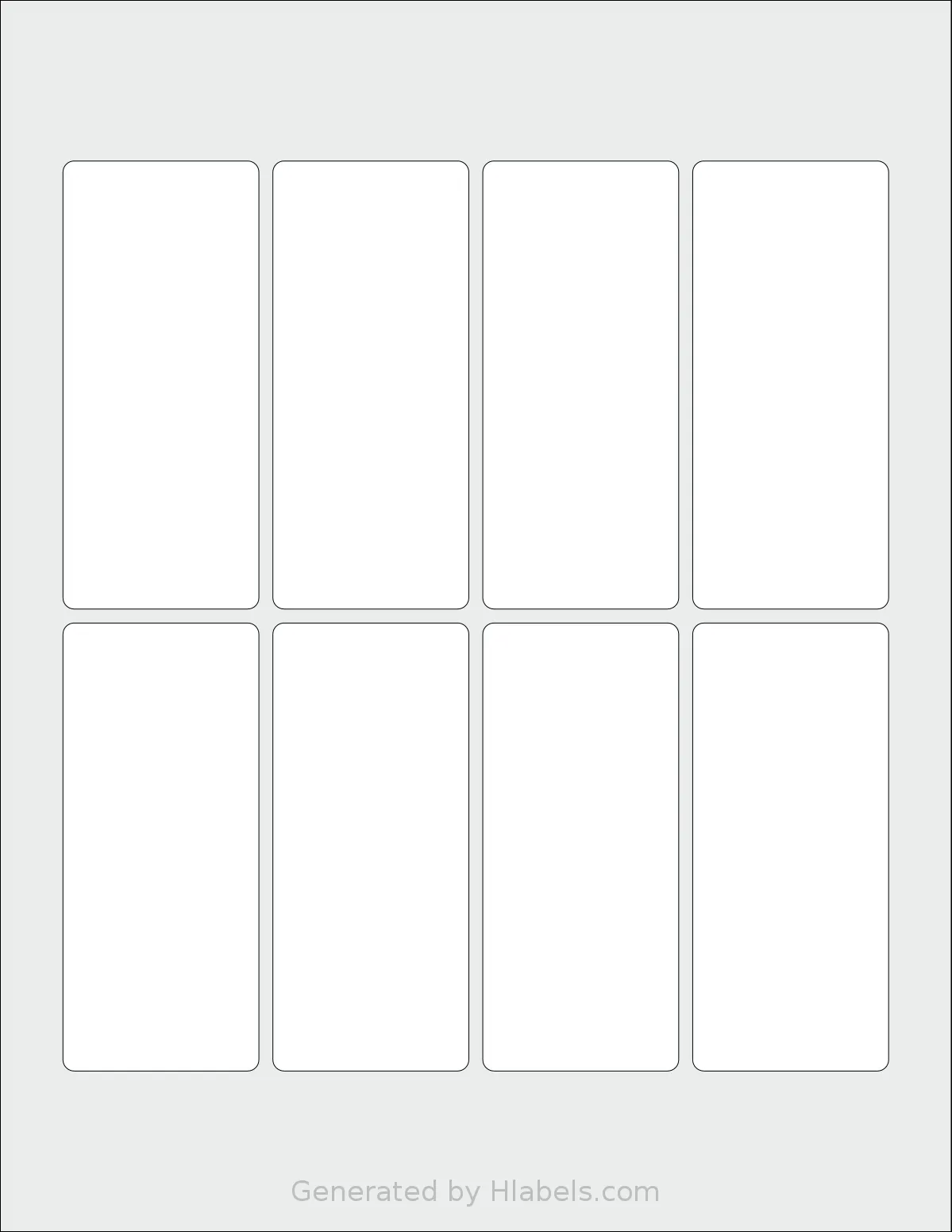 SheetLabels® SL1447 template with 8 rectangular 1.75 x 4 inch labels per sheet, on Letter-size adhesive blank label sheets.