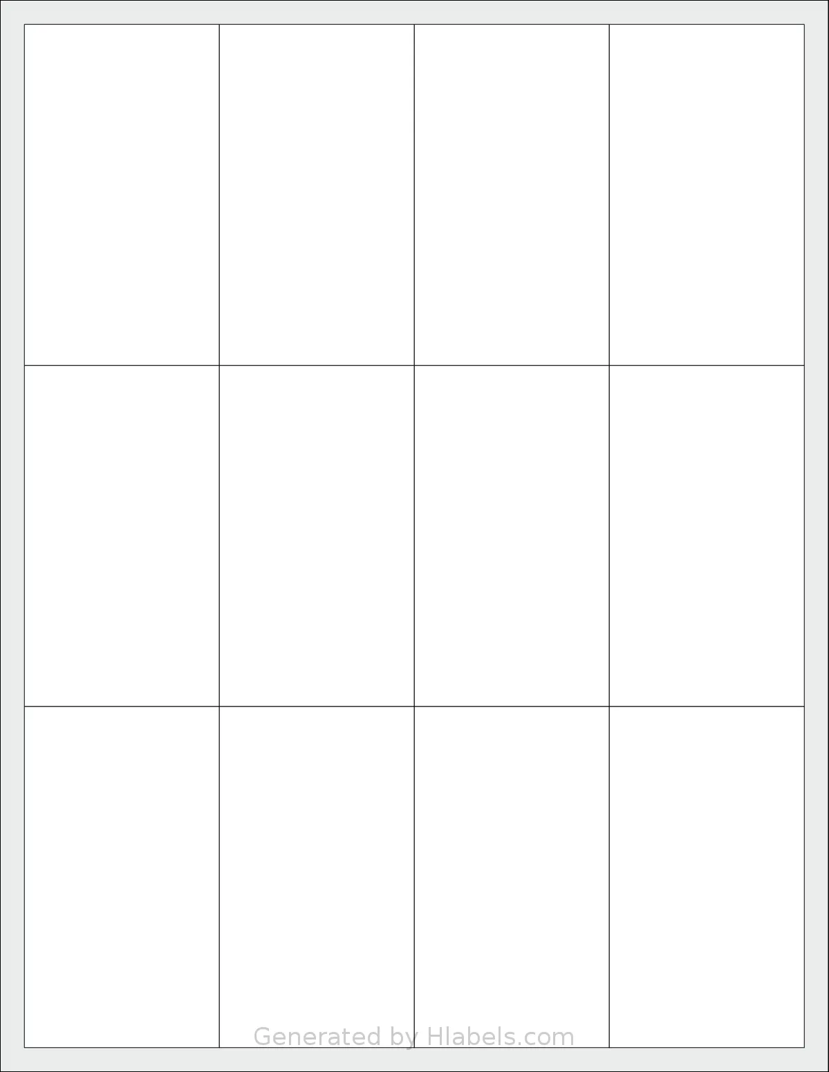 SheetLabels® SL1476 template with 12 rectangular 2 x 3.5 inch labels per sheet, on Letter-size adhesive blank label sheets.