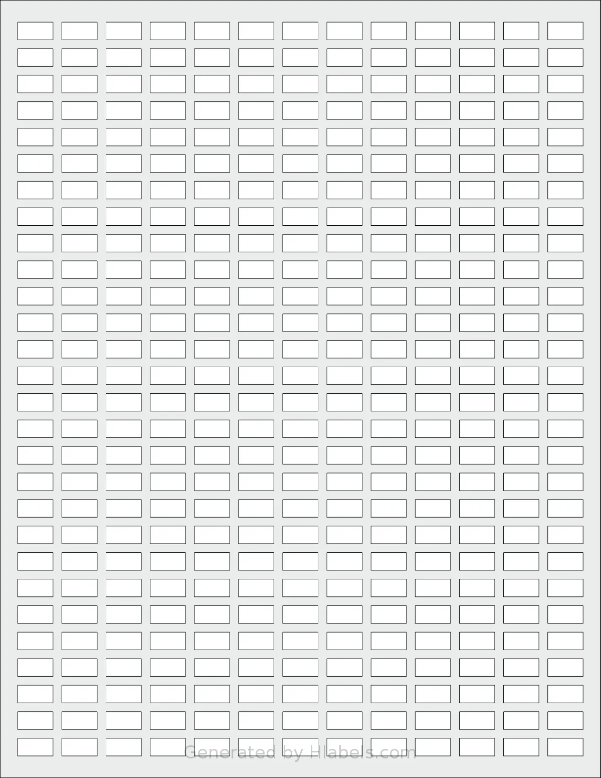 SheetLabels® SL1518 template with 364 rectangular 0.5 x 0.25 inch labels per sheet, on Letter-size adhesive blank label sheets.