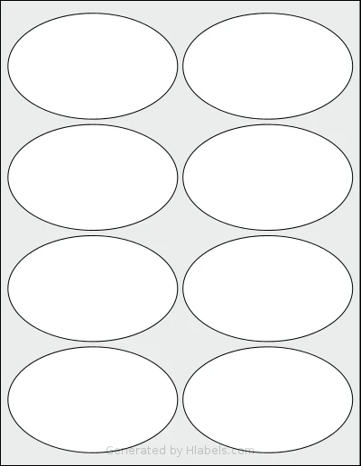 SheetLabels® SL1531 Template SheetLabels® SL1531 template with 8 oval 4 x 2.5 inch labels per sheet, on Letter-size adhesive blank label sheets.