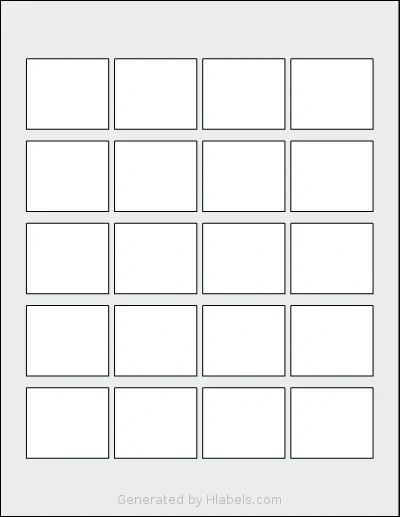 SheetLabels® SL1552 template with 20 rectangular 1.75 x 1.5 inch labels per sheet, on Letter-size adhesive blank label sheets.