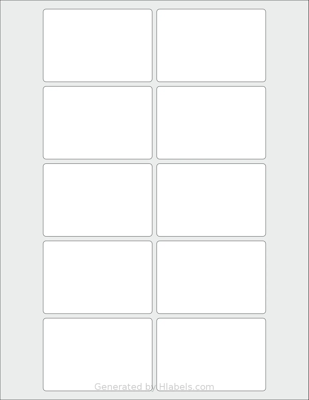SheetLabels® SL1616 template with 10 rectangular 3 x 2 inch labels per sheet, on Letter-size adhesive blank label sheets.