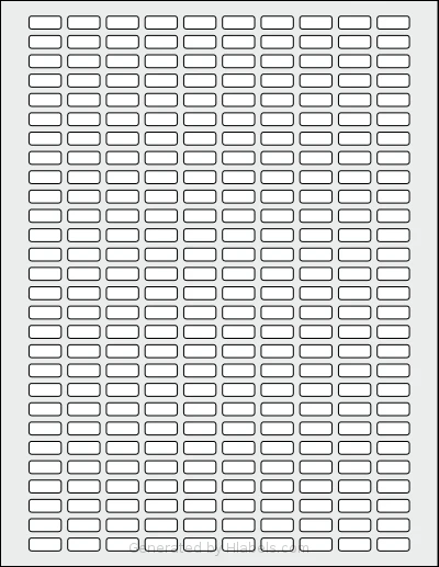 SheetLabels® SL1629 template with 280 rectangular 0.625 x 0.25 inch labels per sheet, on Letter-size adhesive blank label sheets.