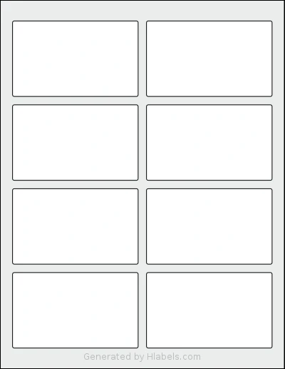 SheetLabels® SL3 template with 8 rectangular 3.75 x 2.25 inch labels per sheet, on Letter-size adhesive blank label sheets.