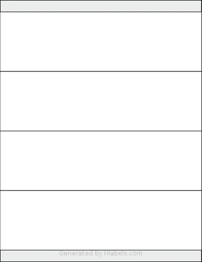 SheetLabels® SL305 Template SheetLabels® SL305 template with 4 rectangular 8.5 x 2.5 inch labels per sheet, on Letter-size adhesive blank label sheets.