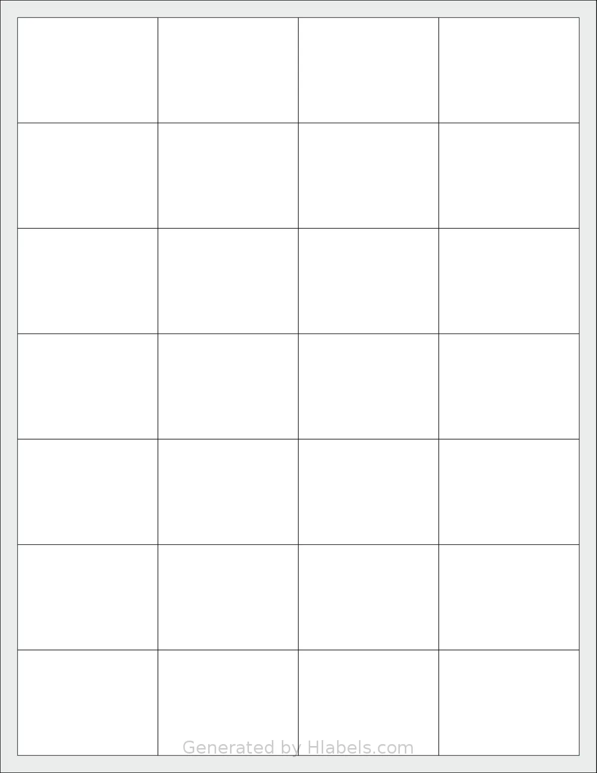 SheetLabels® SL352 template with 28 rectangular 2 x 1.5 inch labels per sheet, on Letter-size adhesive blank label sheets.
