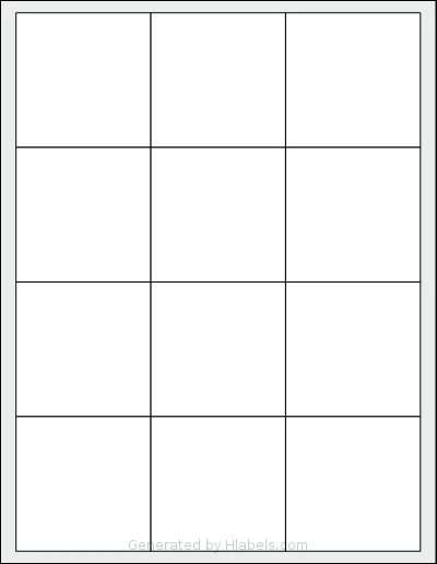 SheetLabels® SL360 Template SheetLabels® SL360 template with 12 square 2.625 x 2.625 inch labels per sheet, on Letter-size adhesive blank label sheets.