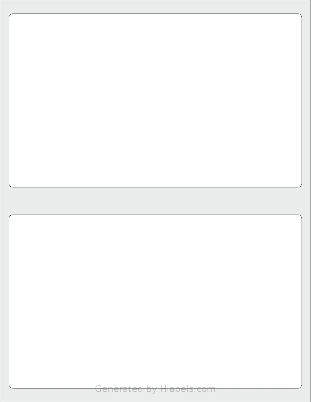 SheetLabels® SL506 template with 2 rectangular 8 x 4.75 inch labels per sheet, on Letter-size adhesive blank label sheets.