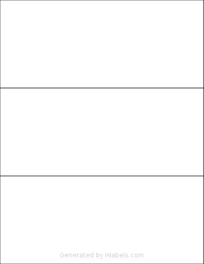 SheetLabels® SL518 template with 3 rectangular 8.5 x 3.666 inch labels per sheet, on Letter-size adhesive blank label sheets.
