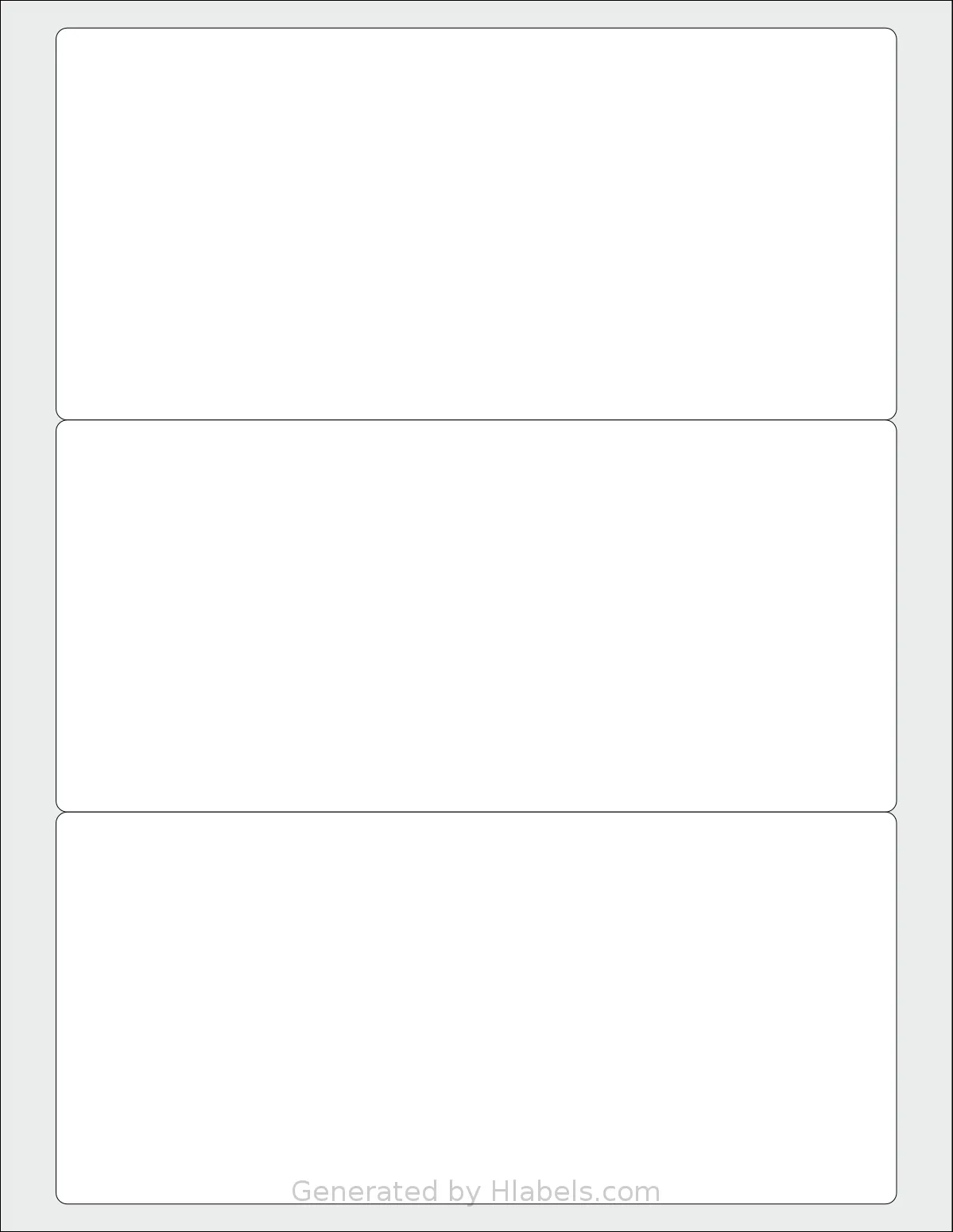 SheetLabels® SL520 template with 3 rectangular 7.5 x 3.5 inch labels per sheet, on Letter-size adhesive blank label sheets.
