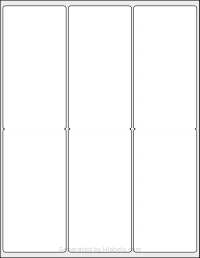 SheetLabels® SL532 Template SheetLabels® SL532 template with 6 rectangular 2.6875 x 5.25 inch labels per sheet, on Letter-size adhesive blank label sheets.