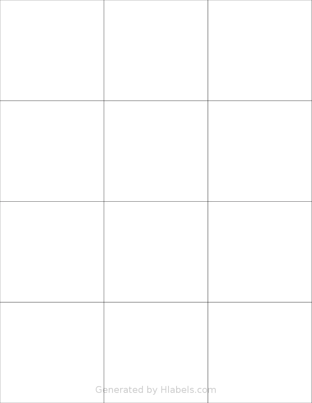 SheetLabels® SL537 template with 12 rectangular 2.833 x 2.75 inch labels per sheet, on Letter-size adhesive blank label sheets.