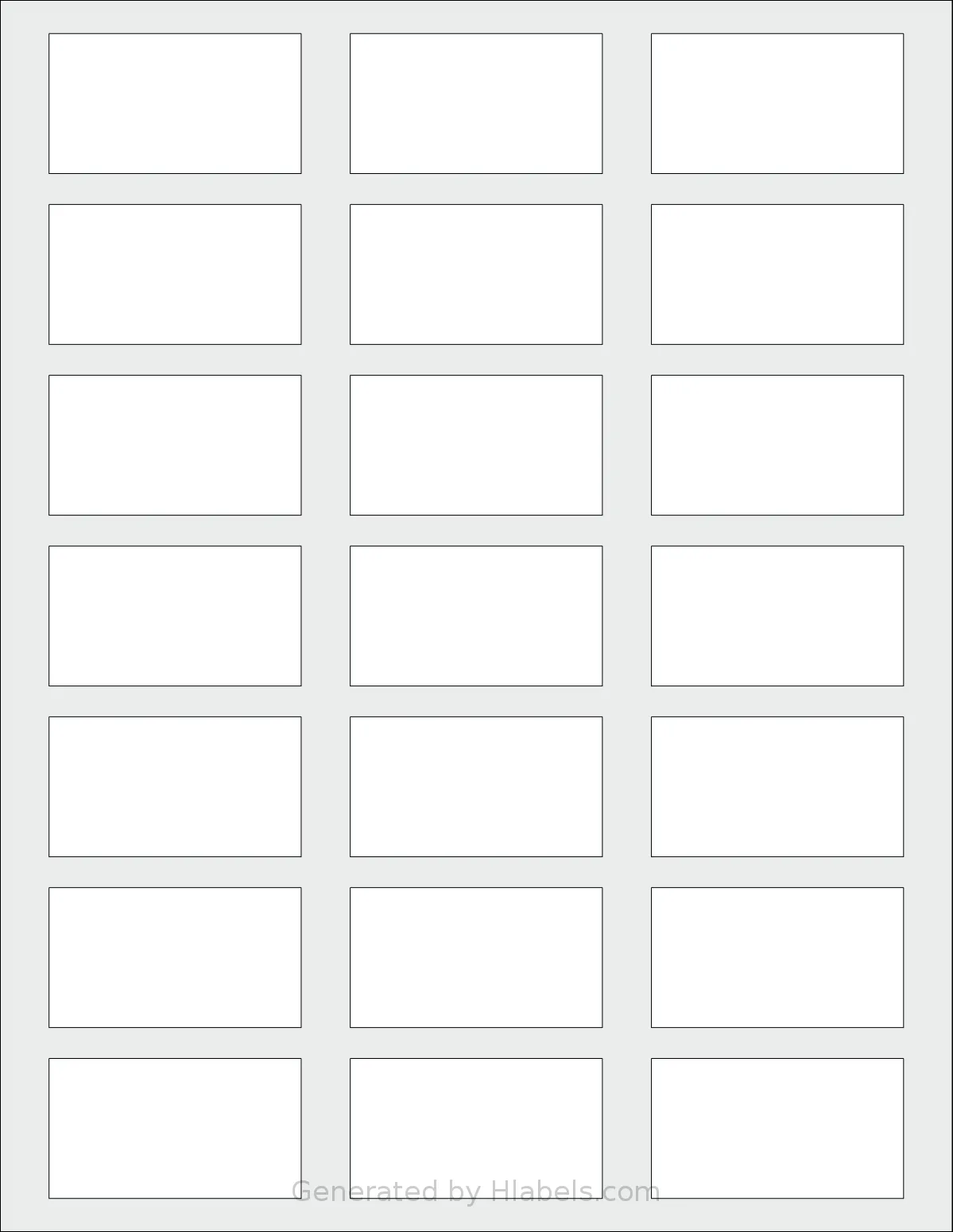 SheetLabels® SL538 template with 21 rectangular 2.25 x 1.25 inch labels per sheet, on Letter-size adhesive blank label sheets.