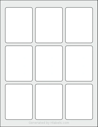 SheetLabels® SL539 template with 9 rectangular 2.3622 x 3.0709 inch labels per sheet, on Letter-size adhesive blank label sheets.
