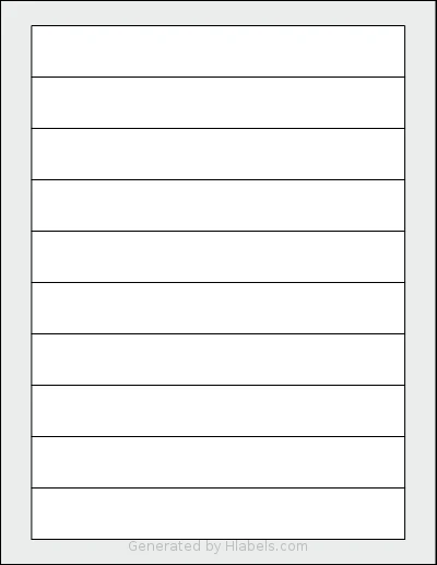 SheetLabels® SL541 Template SheetLabels® SL541 template with 10 rectangular 7.27 x 1 inch labels per sheet, on Letter-size adhesive blank label sheets.