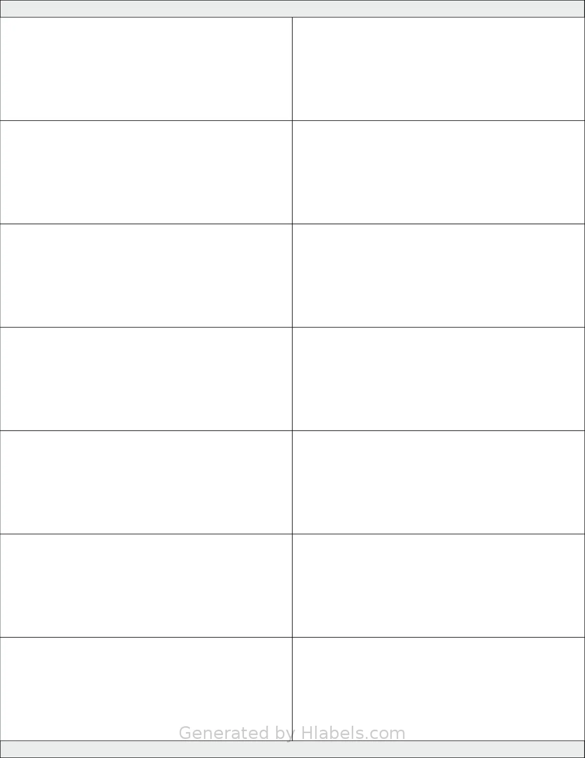 SheetLabels® SL543 template with 14 rectangular 4.25 x 1.5 inch labels per sheet, on Letter-size adhesive blank label sheets.