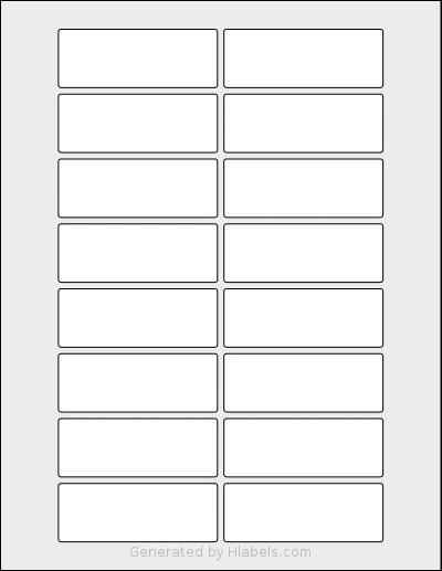 SheetLabels® SL549 template with 16 rectangular 3.0625 x 1.125 inch labels per sheet, on Letter-size adhesive blank label sheets.