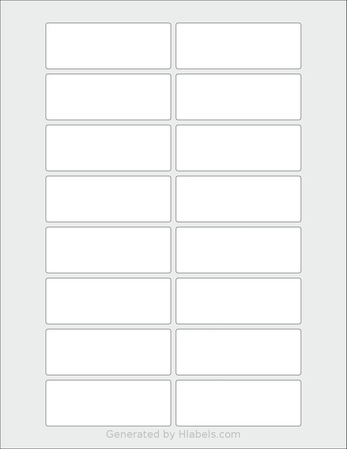 SheetLabels® SL549 template with 16 rectangular 3.0625 x 1.125 inch labels per sheet, on Letter-size adhesive blank label sheets.