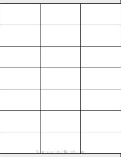 SheetLabels® SL552 template with 21 rectangular 2.833 x 1.5 inch labels per sheet, on Letter-size adhesive blank label sheets.