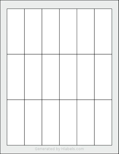 SheetLabels® SL560 template with 18 rectangular 1.25 x 3.25 inch labels per sheet, on Letter-size adhesive blank label sheets.
