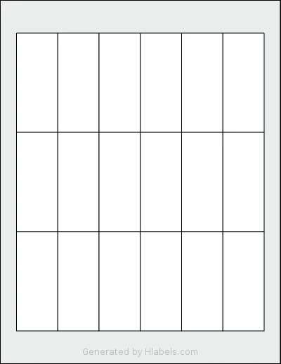 SheetLabels® SL561 template with 18 rectangular 1.25 x 3 inch labels per sheet, on Letter-size adhesive blank label sheets.