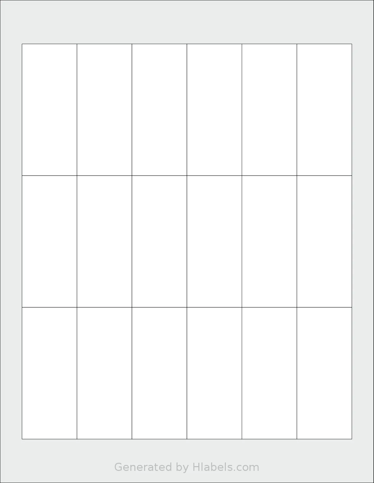 SheetLabels® SL561 template with 18 rectangular 1.25 x 3 inch labels per sheet, on Letter-size adhesive blank label sheets.