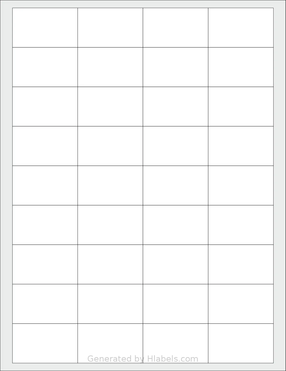 SheetLabels® SL566 template with 36 rectangular 1.94 x 1.17 inch labels per sheet, on Letter-size adhesive blank label sheets.