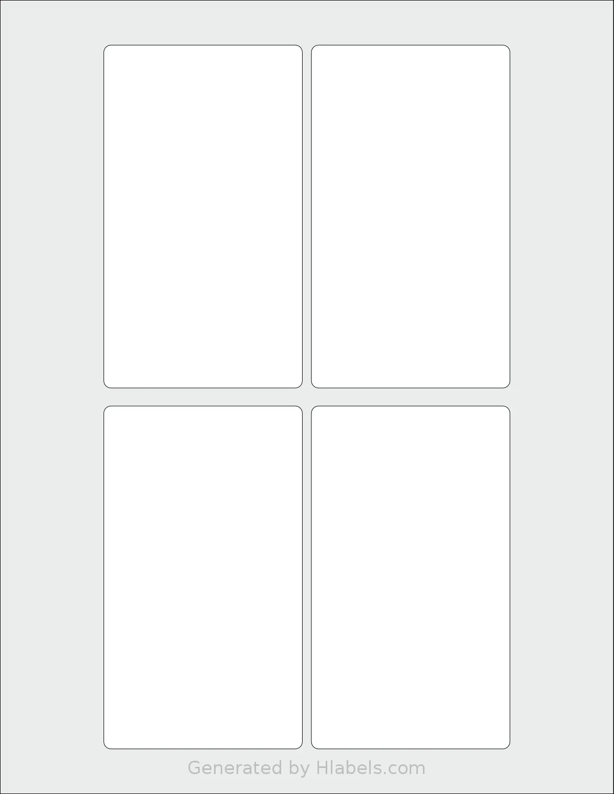 SheetLabels® SL570 template with 4 rectangular 2.75 x 4.75 inch labels per sheet, on Letter-size adhesive blank label sheets.