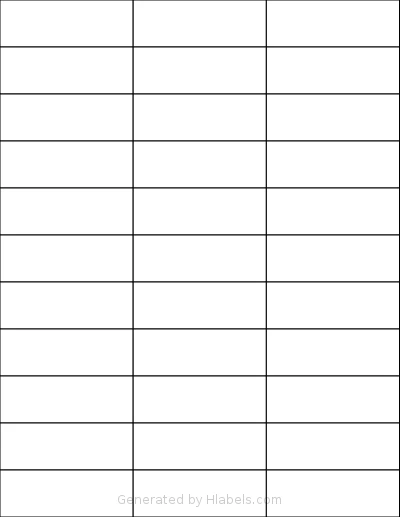 SheetLabels® SL580 template with 33 rectangular 2.833 x 1 inch labels per sheet, on Letter-size adhesive blank label sheets.