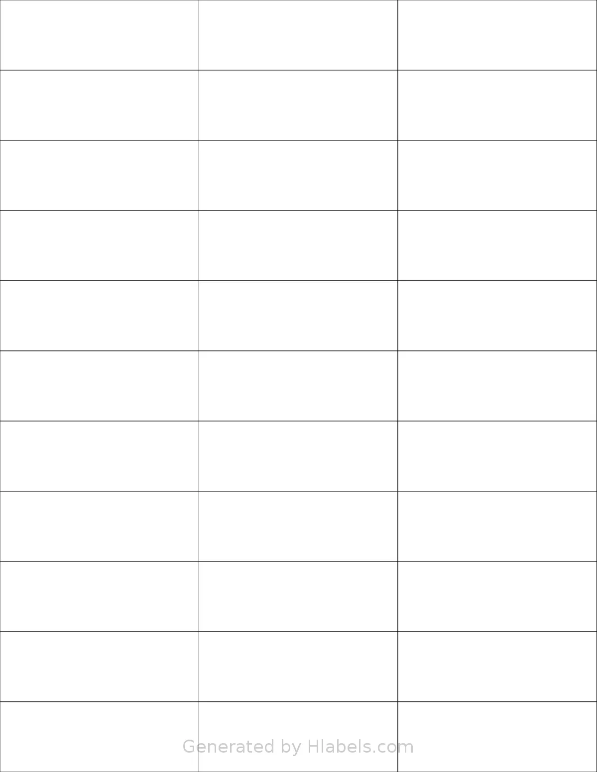 SheetLabels® SL580 template with 33 rectangular 2.833 x 1 inch labels per sheet, on Letter-size adhesive blank label sheets.