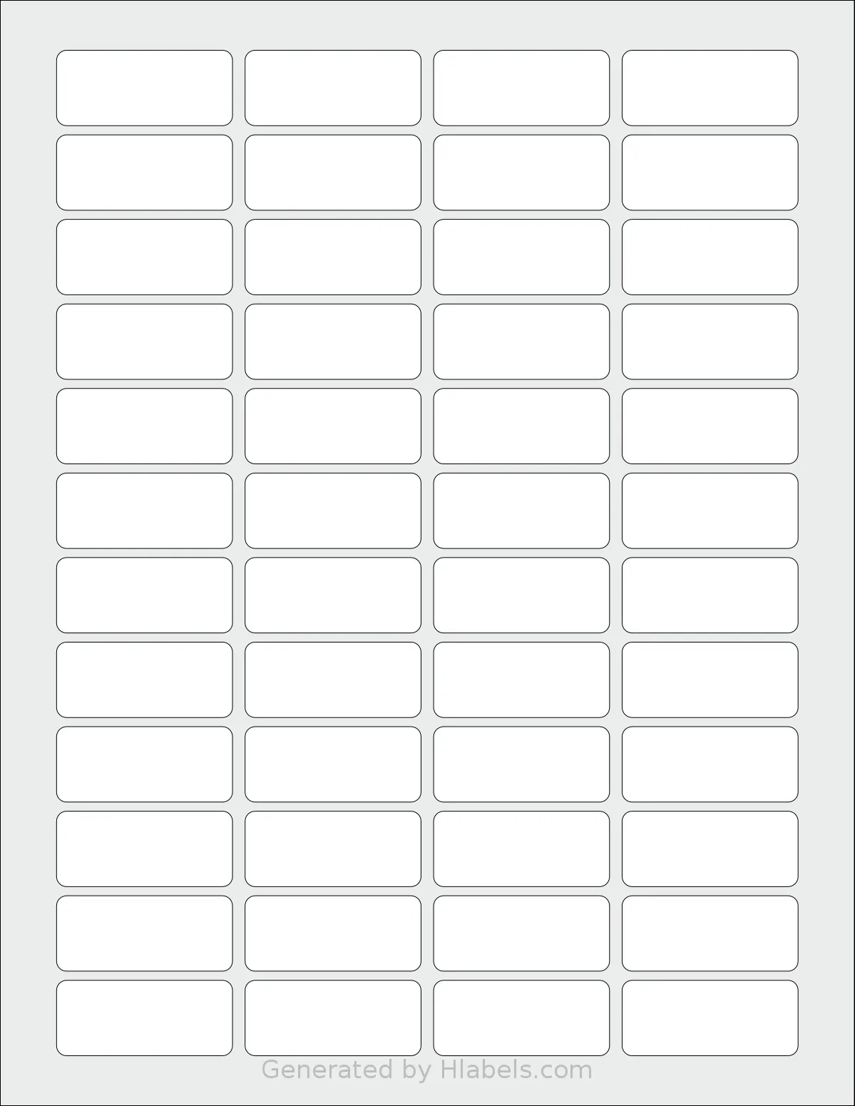 SheetLabels® SL583 template with 48 rectangular 1.75 x 0.75 inch labels per sheet, on Letter-size adhesive blank label sheets.