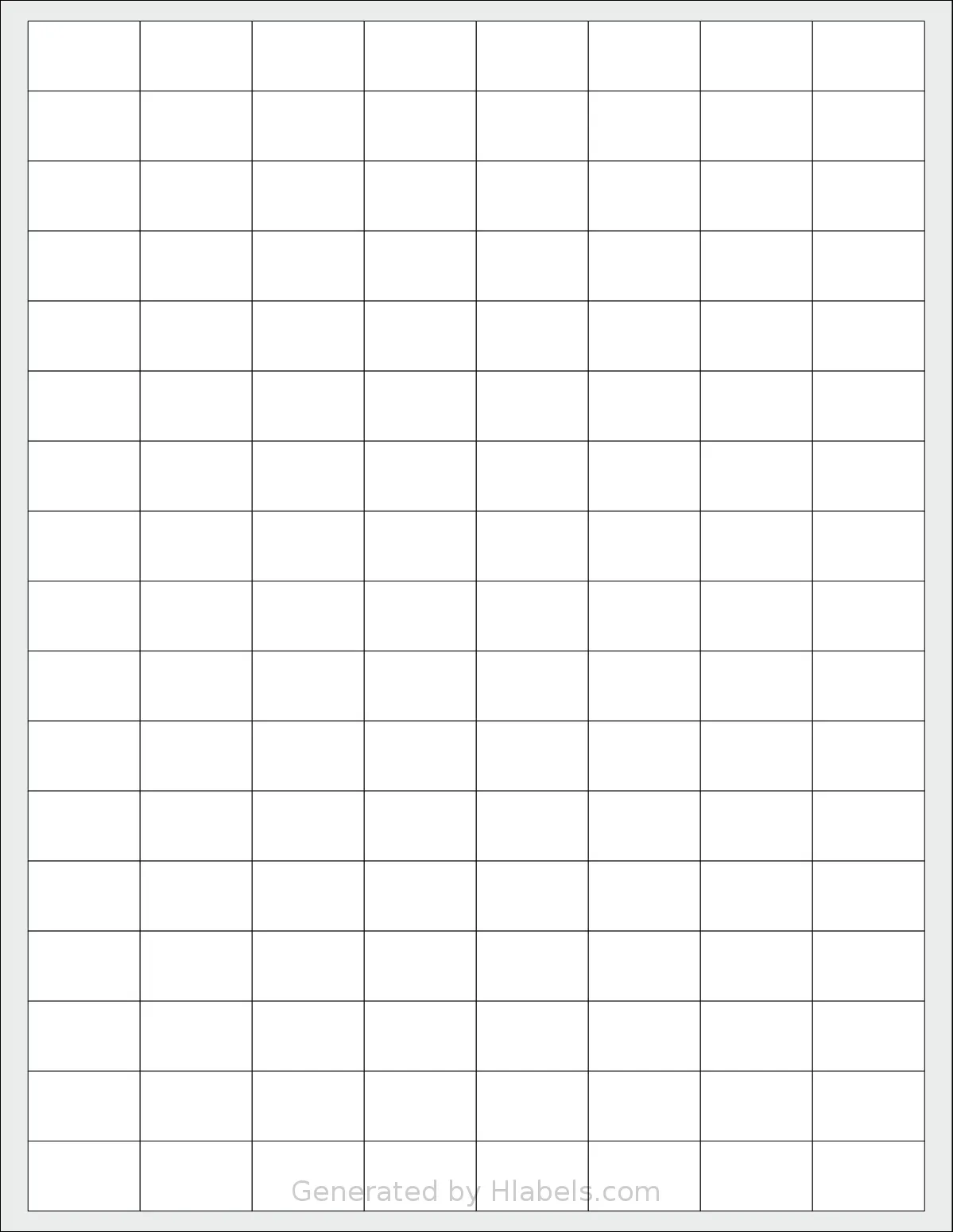 SheetLabels® SL586 template with 136 rectangular 1 x 0.625 inch labels per sheet, on Letter-size adhesive blank label sheets.