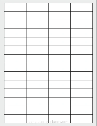 SheetLabels® SL587 template with 56 rectangular 1.9375 x 0.75 inch labels per sheet, on Letter-size adhesive blank label sheets.