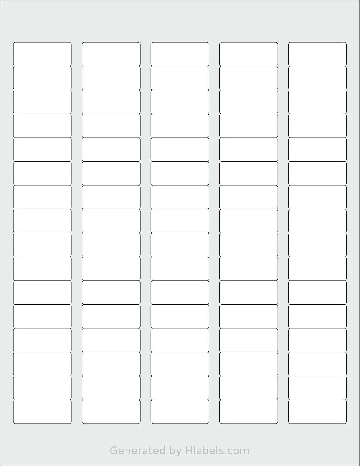 SheetLabels® SL588 template with 80 rectangular 1.375 x 0.5625 inch labels per sheet, on Letter-size adhesive blank label sheets.