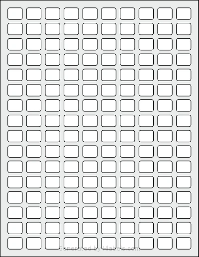SheetLabels® SL597 template with 160 rectangular 0.624 x 0.5 inch labels per sheet, on Letter-size adhesive blank label sheets.