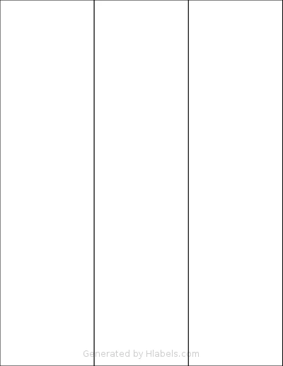 SheetLabels® SL600 template with 3 rectangular 2.833 x 11 inch labels per sheet, on Letter-size adhesive blank label sheets.