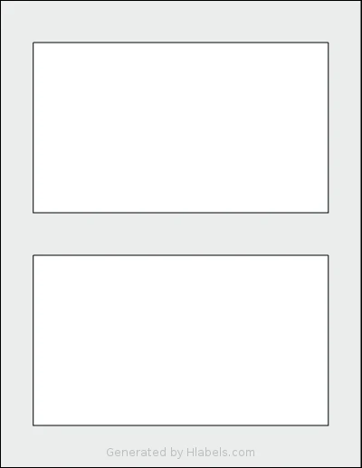 SheetLabels® SL602 template with 2 rectangular 6.9375 x 4 inch labels per sheet, on Letter-size adhesive blank label sheets.