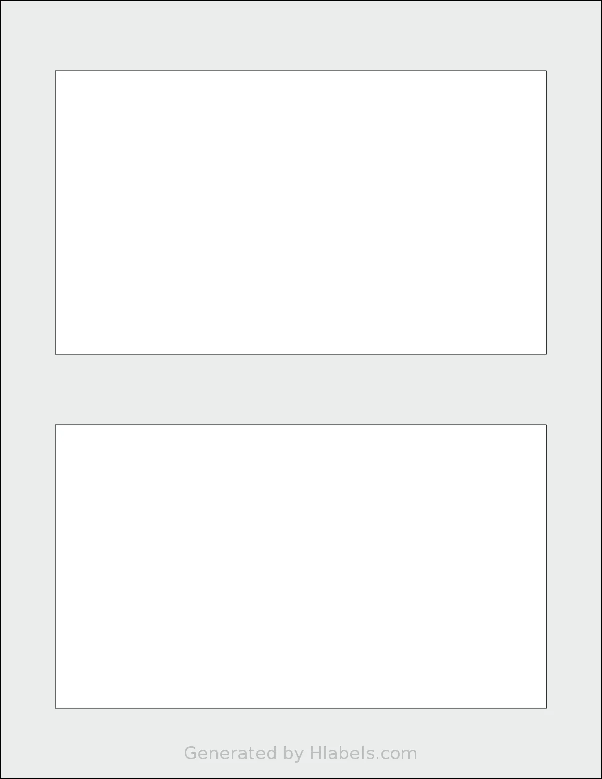 SheetLabels® SL602 template with 2 rectangular 6.9375 x 4 inch labels per sheet, on Letter-size adhesive blank label sheets.