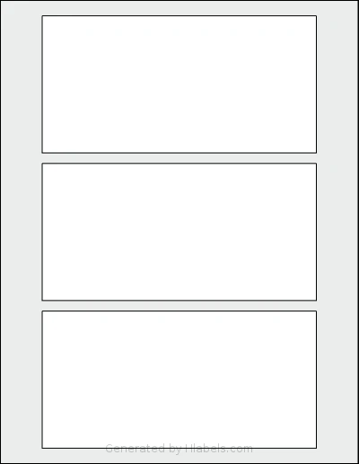 SheetLabels® SL613 template with 3 rectangular 6.5 x 3.25 inch labels per sheet, on Letter-size adhesive blank label sheets.