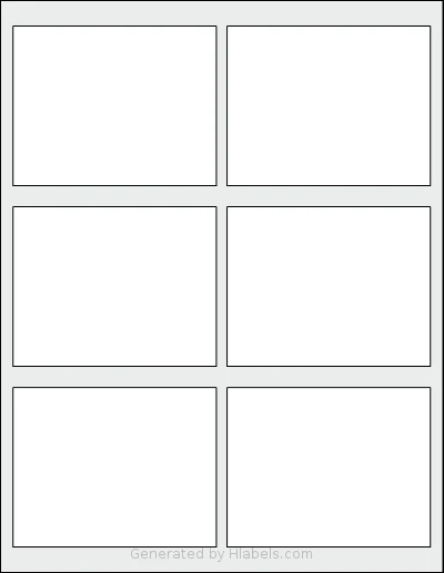 SheetLabels® SL650 template with 6 rectangular 3.8975 x 3.0625 inch labels per sheet, on Letter-size adhesive blank label sheets.