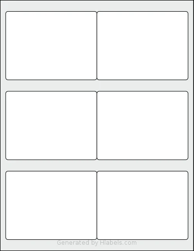 SheetLabels® SL654 Template SheetLabels® SL654 template with 6 rectangular 4 x 3 inch labels per sheet, on Letter-size adhesive blank label sheets.