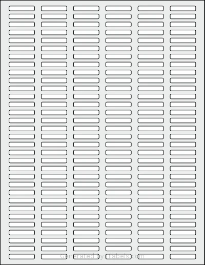 SheetLabels® SL656 template with 192 rectangular 1.06 x 0.2 inch labels per sheet, on Letter-size adhesive blank label sheets.
