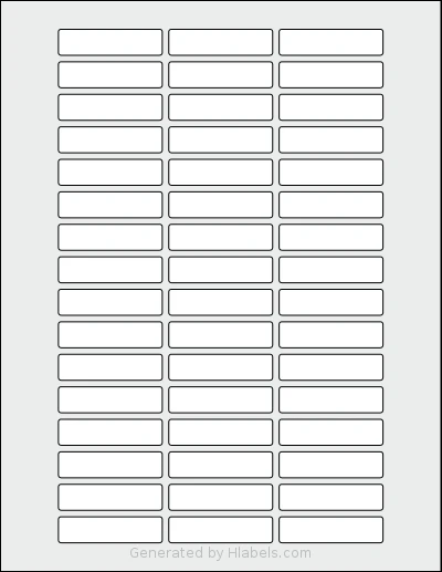 SheetLabels® SL663 template with 48 rectangular 2 x 0.5 inch labels per sheet, on Letter-size adhesive blank label sheets.