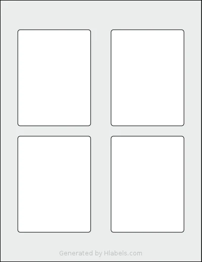 SheetLabels® SL670 template with 4 rectangular 3.071 x 4.0321 inch labels per sheet, on Letter-size adhesive blank label sheets.