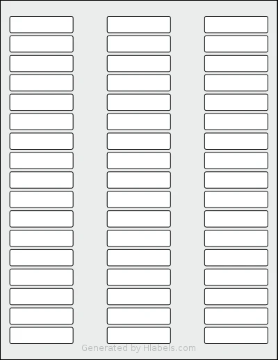 SheetLabels® SL678 template with 51 rectangular 1.9375 x 0.5 inch labels per sheet, on Letter-size adhesive blank label sheets.