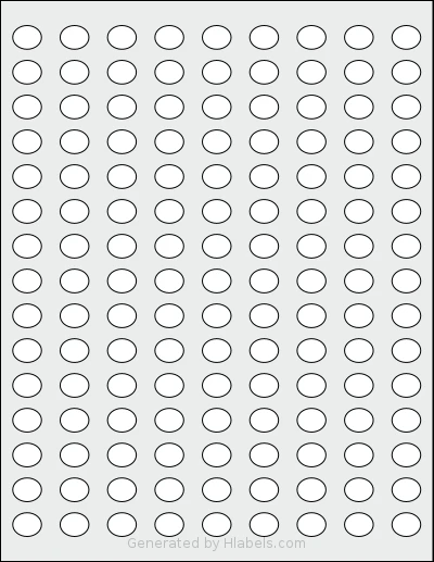SheetLabels® SL681 Template SheetLabels® SL681 template with 135 oval 0.5639 x 0.4639 inch labels per sheet, on Letter-size adhesive blank label sheets.